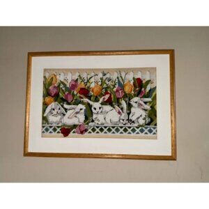 Granny Core Framed cross stitch Easter picture